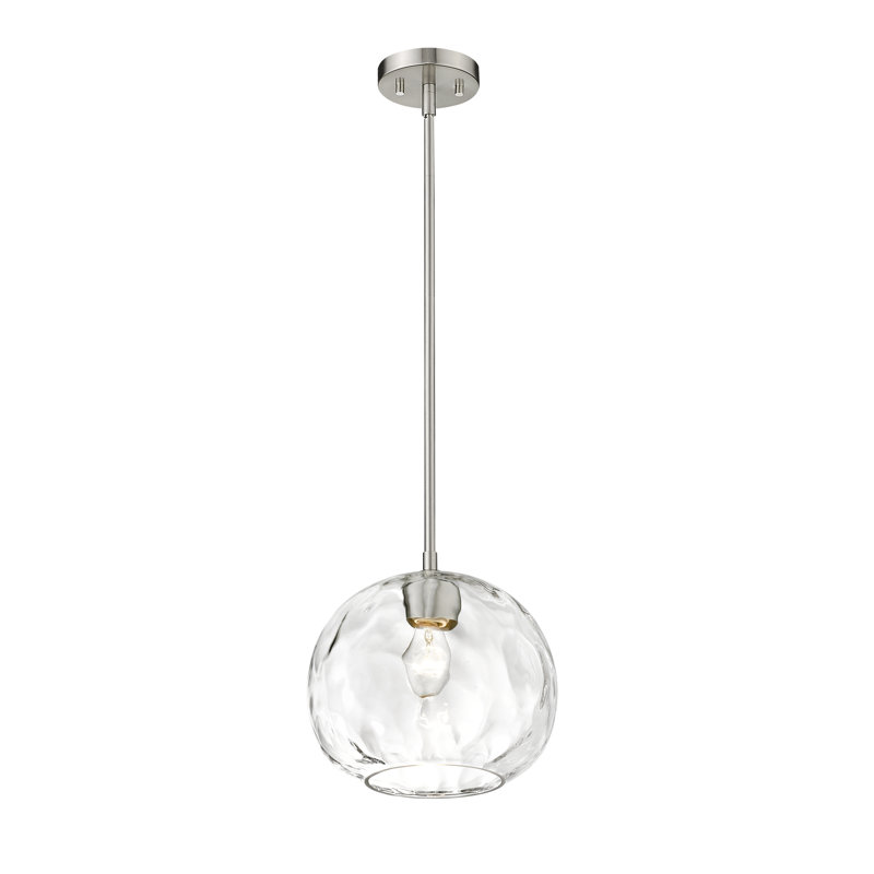 Luminaire sphère suspendu 1 lumières simple Okeefe, Nickel brossé