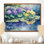 Imina hortensias et lys par le lac II - hydrangées grand art mural
