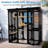 Outdoor Cat Catio 71.1"L Walk-in Large Solid Wood Cat House Condo Playpen With Platform Cat Enclosure