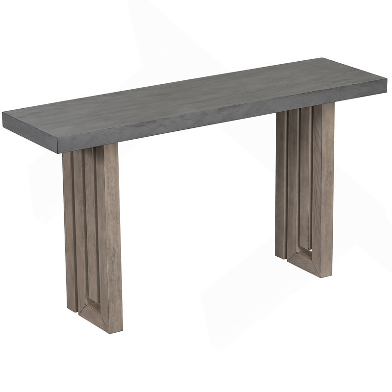 Uniquely Designed Oak Veneer Console Table with Distinctive Side Shapes, Suitable for Entryway, Hallway, Gray