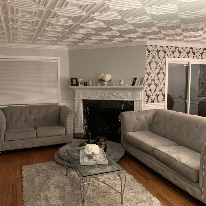 Ultra Pure White Polystyrene Coffered Ceiling Tile Set