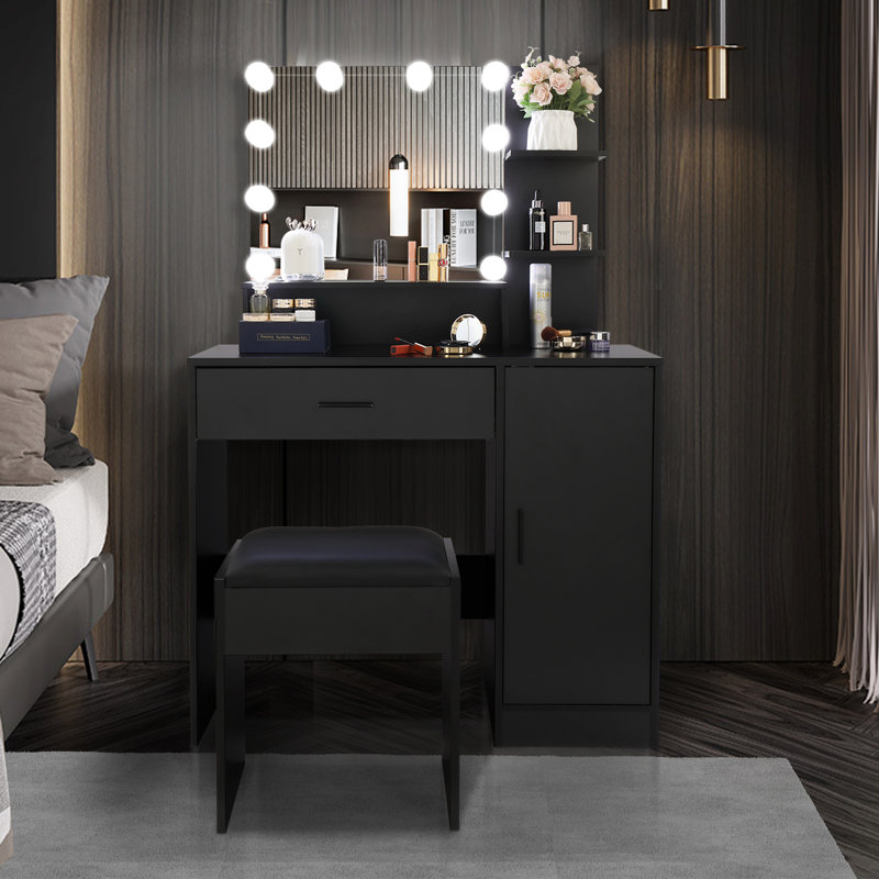 Table de coiffeuse noire