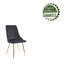 Chaise rembourrée en velours avec pieds décoratifs dorés-549087513