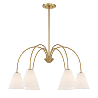 Orestis 6-Light Chandelier in Natural Brass