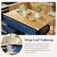 Îlot de cuisine de style champêtre avec abattant et 2 places assises, nombreux rangements et prise électrique, bleu-443674068