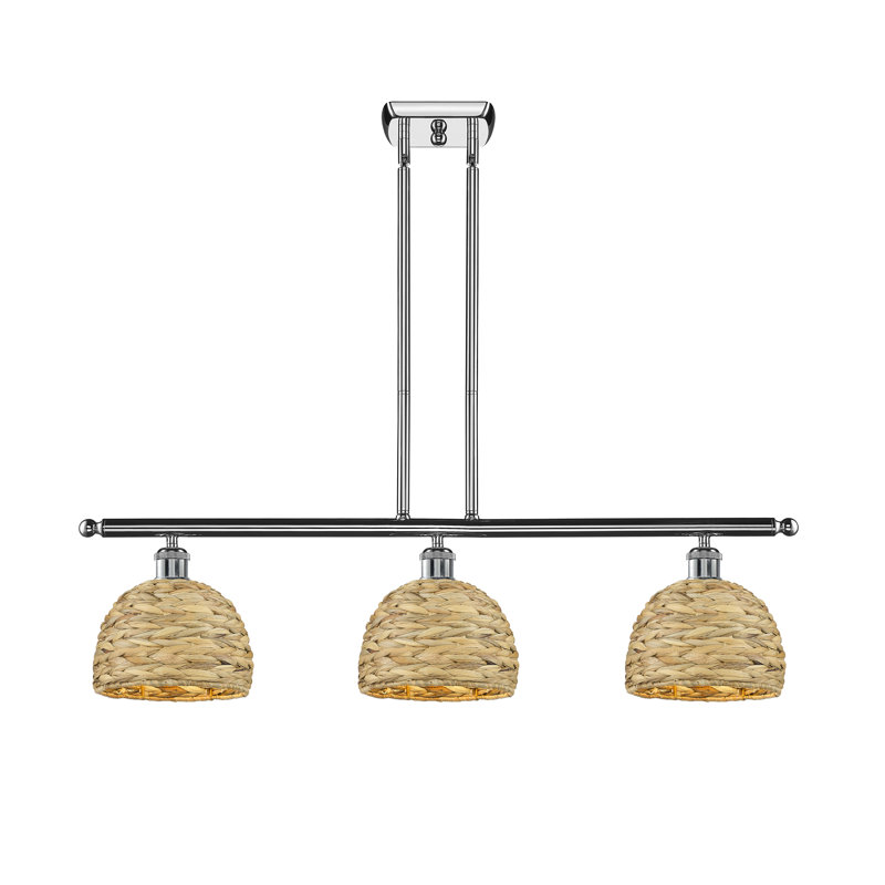 Luminaire suspendu pour îlot de jardin 12 po 3 lumières Tsang, H 45,25 po x l 36 po x P 36 po, Chrome poli