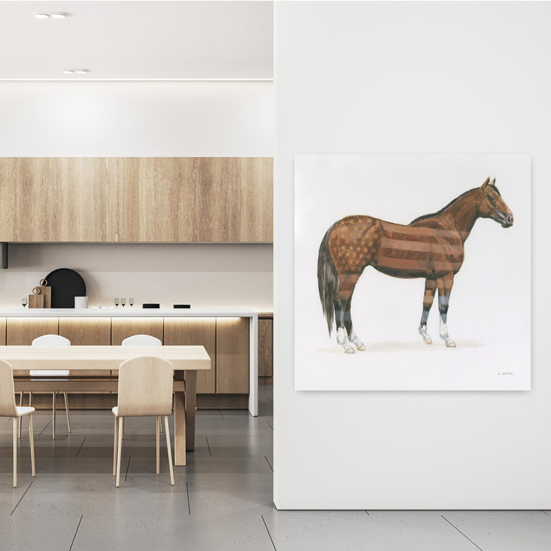 Cheval américain, art contemporain abstrait, H 48 po x l 48 po