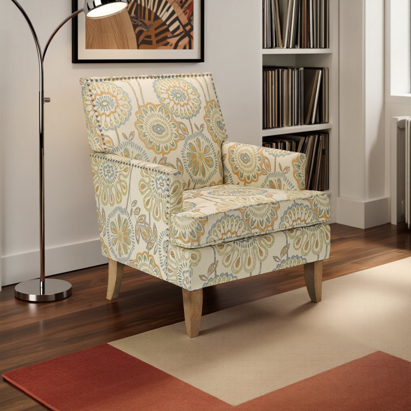 Gray Mix Accent Chair - Birch Legs & Pocket Springs