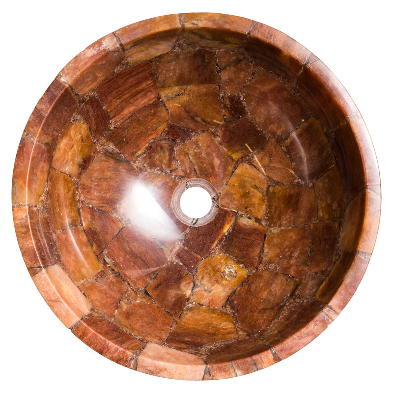 Belfry Bathroom Ashtyn 420mm L x 420mm W Brown Stone Circular Sink