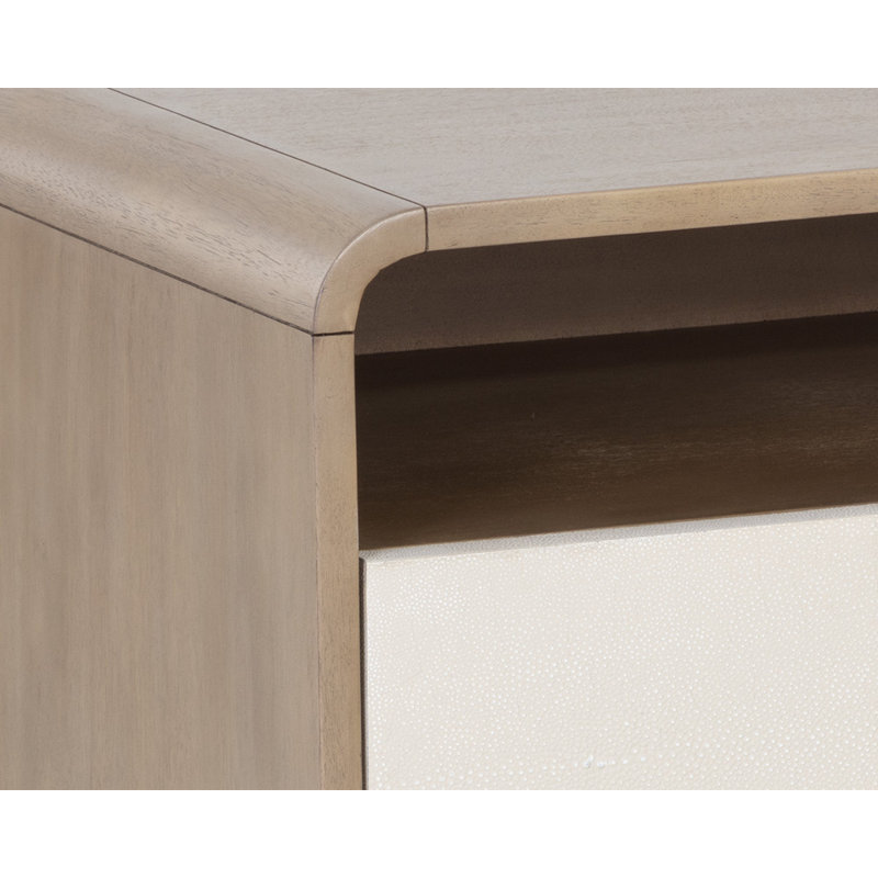 Kayden Transitional Brown and Cream 2-Drawer Nightstand