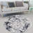Gerbera Abstract Machine Made Polyester Blend Area Rug in Gray/Black-785517319