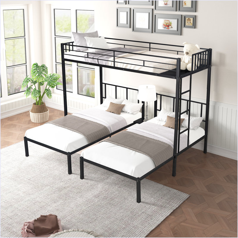 Metal Triple Twin Bunk Bed/ Can Be Separated Into 3 Twin Beds
