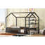 Grand lit en métal avec clôture et tablettes de rangement amovibles-268801580