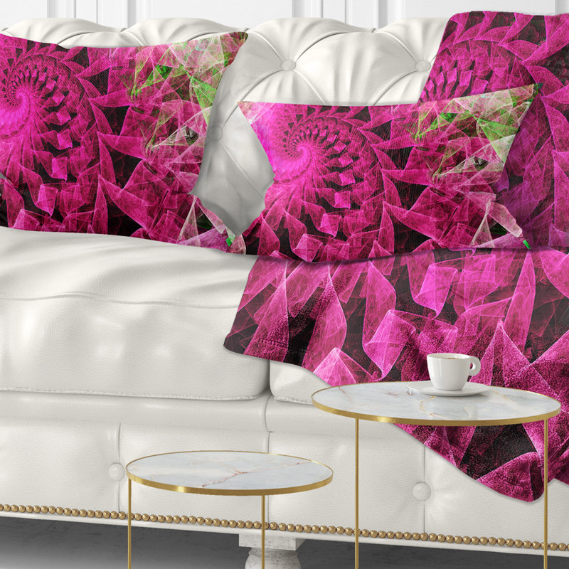 Kaléidoscope en spirale rose - coussin imprimé abstrait