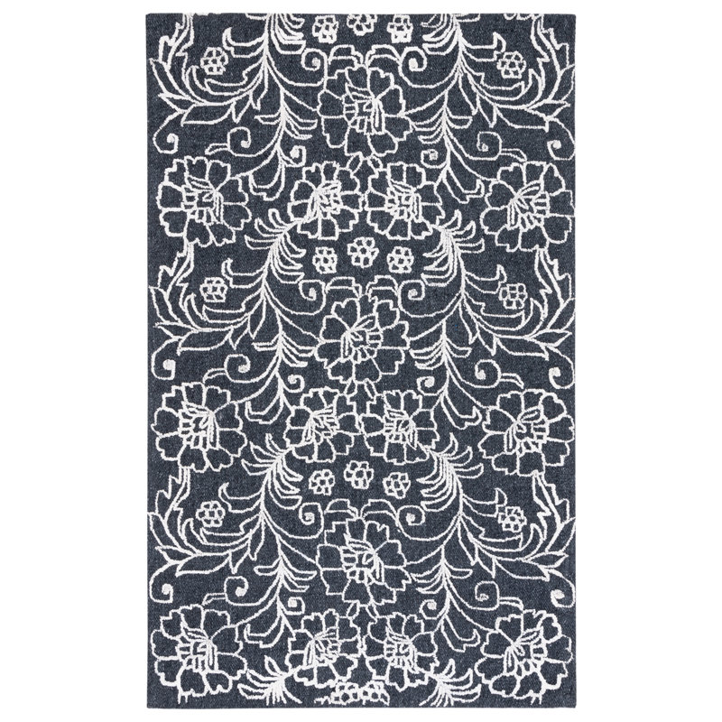 Marbella Hand Tufted Performance Floral Rug, Rectangle 4' x 6'