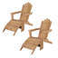 Chaise Adirondack en teck de catégorie A avec repose-pieds (ensemble de 2)