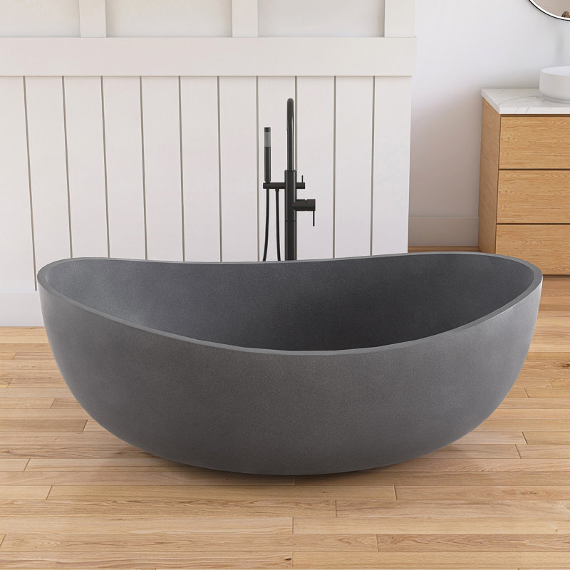 Baignoire de trempage extérieure en béton à surface solide en ciment 63 po Forma