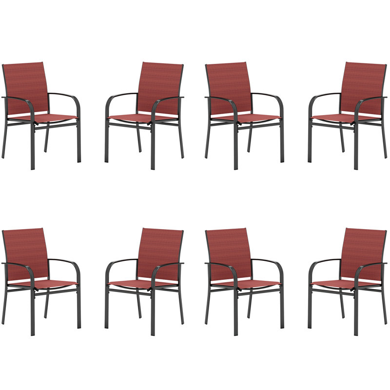 Taline Outdoor Patio Dining Sling Armchair, Red