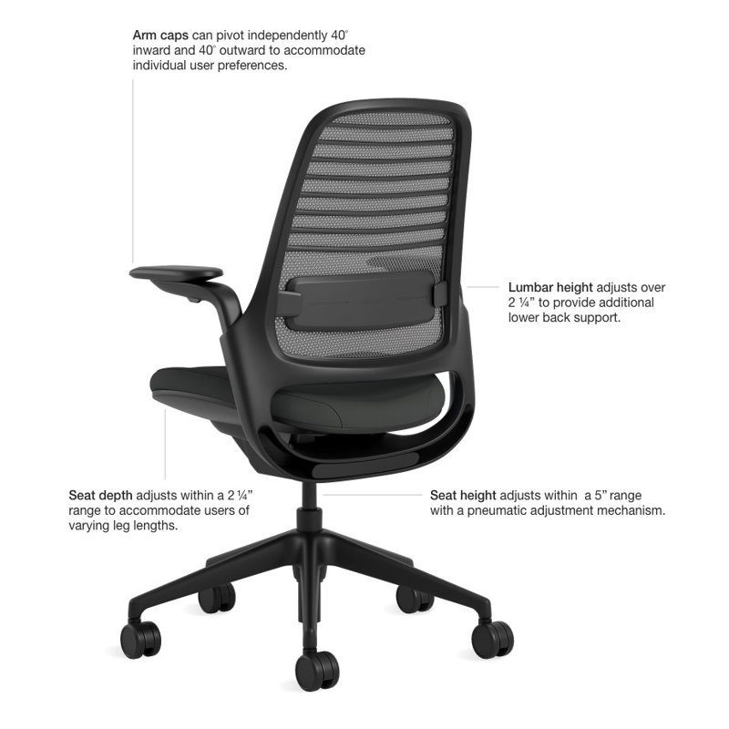 Steelcase Series 1 with CarbonNeutral Product Certification, Gray, Aqua, Hard Floor