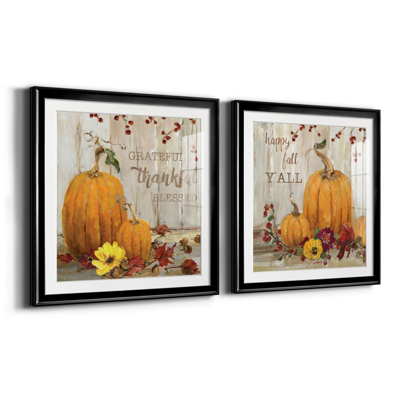" Pumpkin Patch Grateful " 2 - Pieces, Black, 30.5" H x 61" W x 1.5" D