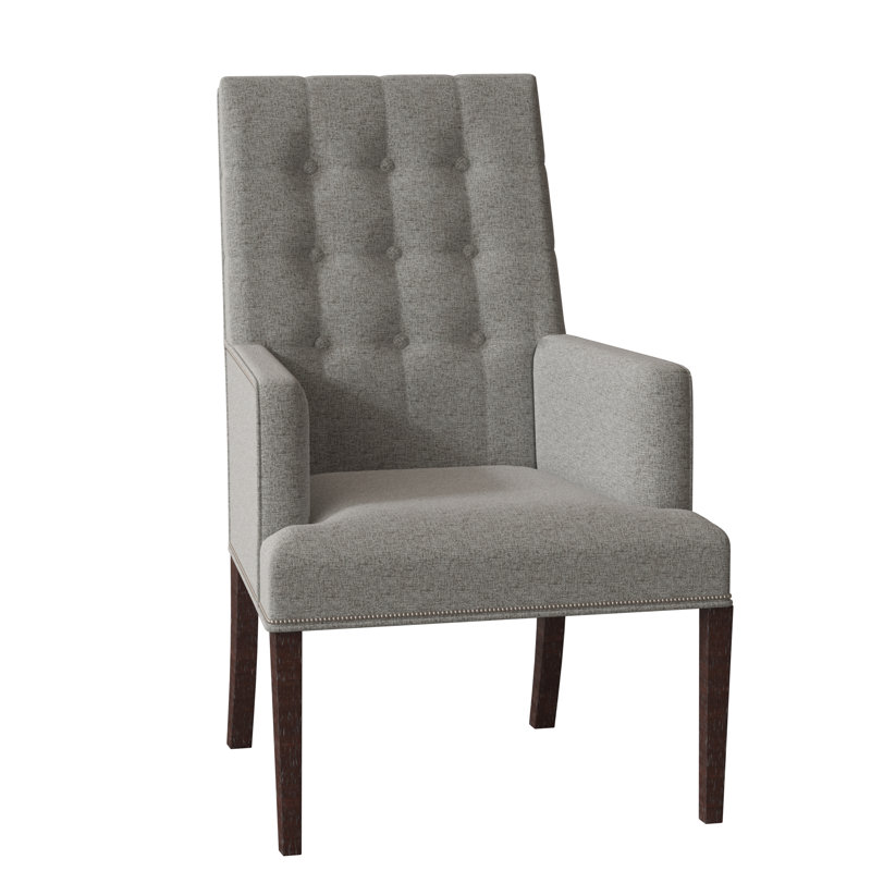 Libby Langdon 25.5" W Tufted Armchair, 8789 Bark Polyester, Espresso
