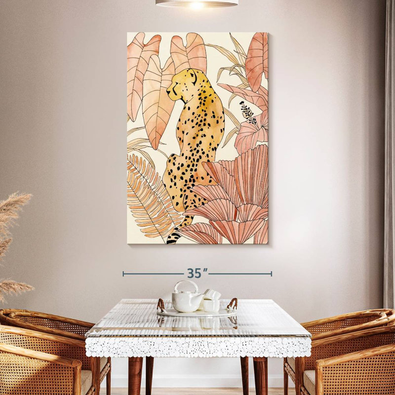 Brampt Blush Cheetah I, 51" H x 34" W