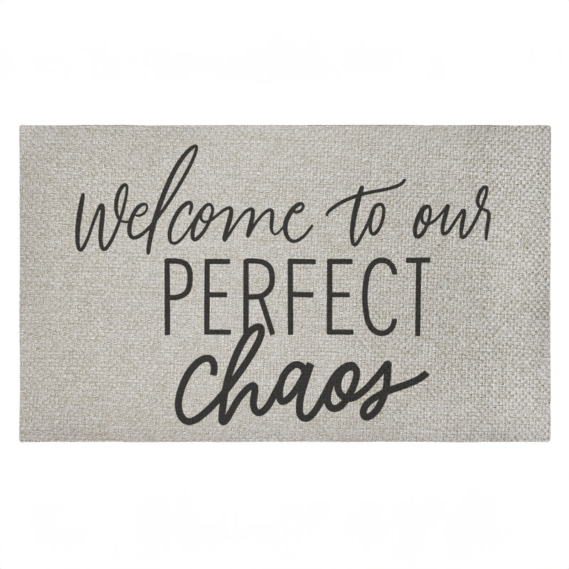 Paillasson Welcome Perfect Chaos, par Doodles.Ink., 18 po x 30 po