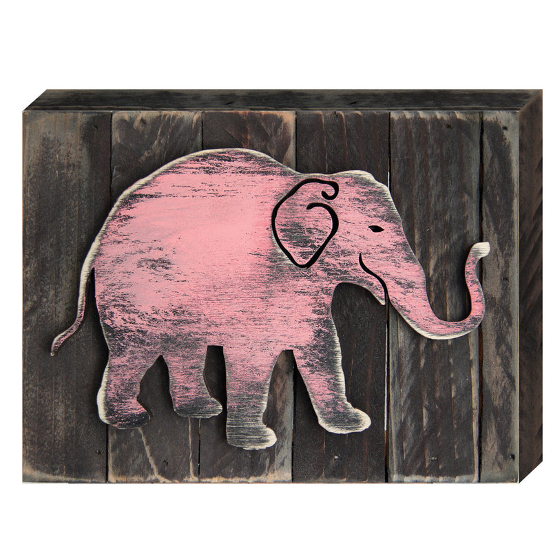 Décoration murale shabby élégance rustique de décoration éléphant, H 6 po x l 8 po x P 1,5 po