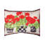 Oreiller floral manuel 13 po x 18 po manuel en bois de géranium rouge