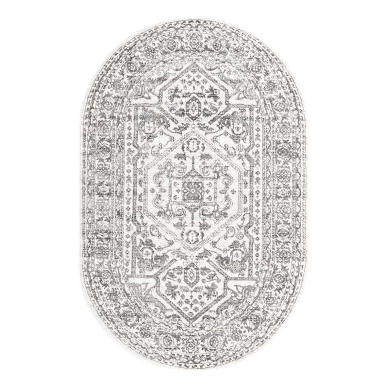 Tapis gris Teisuke, Ovale 3 pi 3 po x 5 pi 3 po