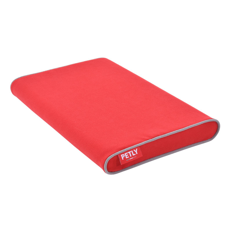 Orthopedic Microfibre Pet Bed, Red, Large (120cm W x 80cm D)