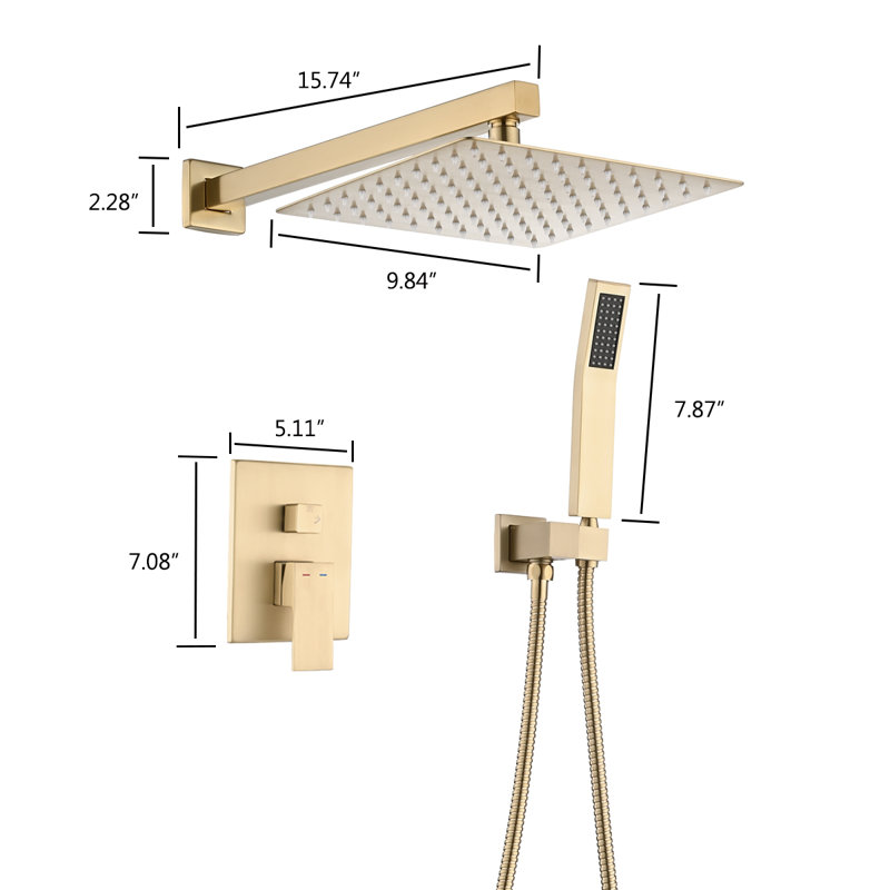 Robinet de douche mural avec valve brute