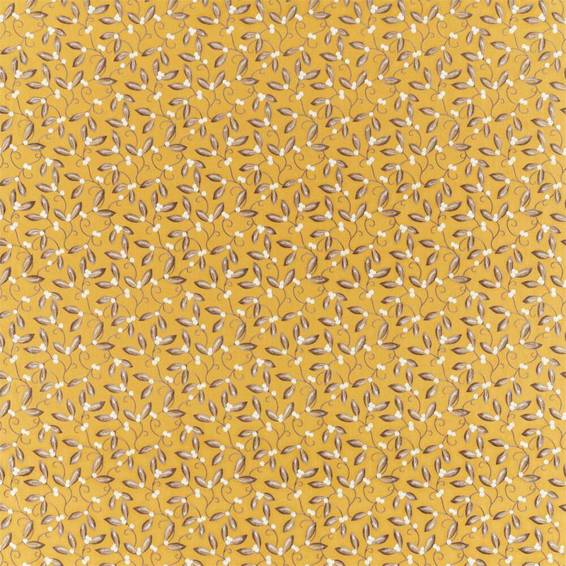 Mistletoe Embroidery Fabric, Saffron