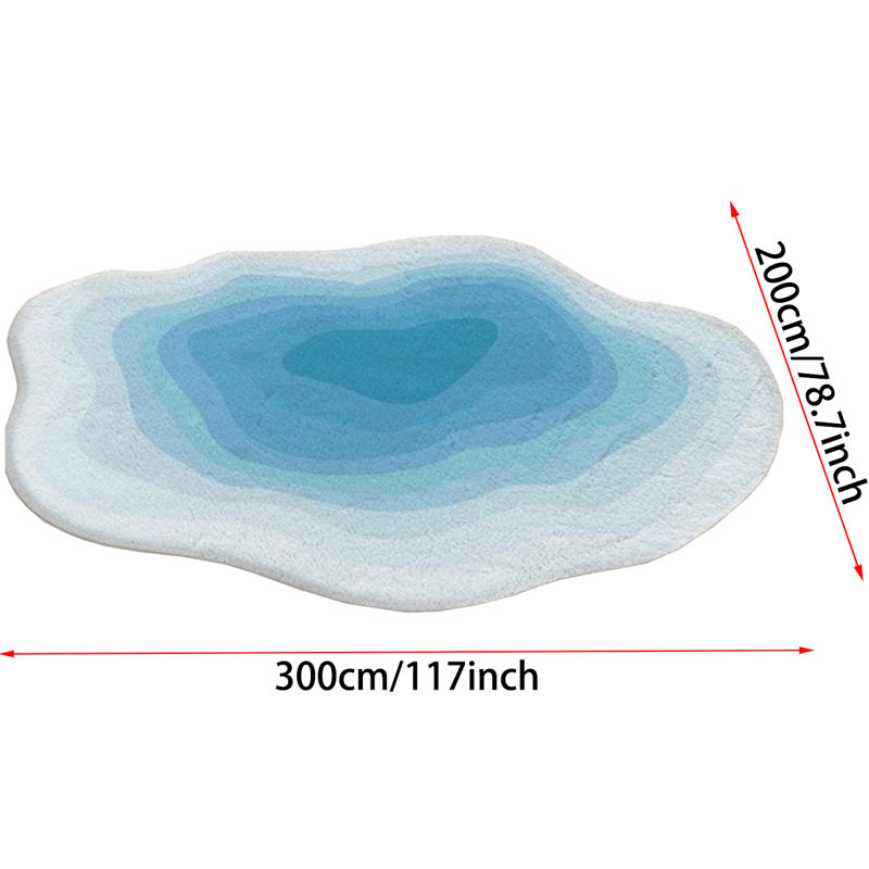 Modern Abstract Area Rug, Gradient Irregular Carpets For Living Room, Cloud Shape Bedside Rug, Non-slip Washable Large Area For Bedroom Entryway Dorm Kitchen, Blue