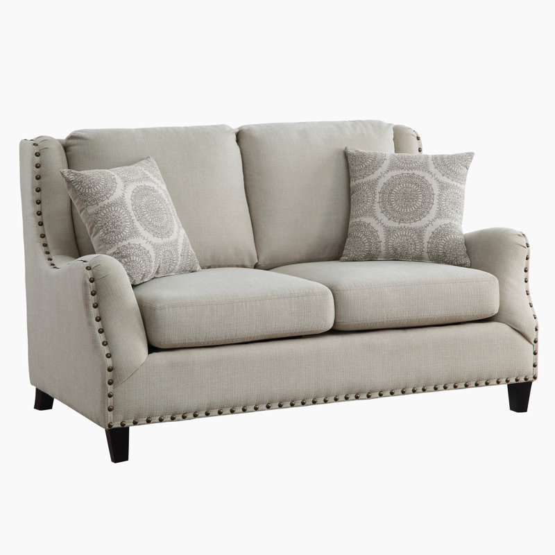 Causeuse en tissu texturé Tikal, Mélange de polyester beige