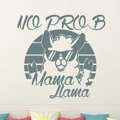 Décalcomanie murale "no prob maman llama"