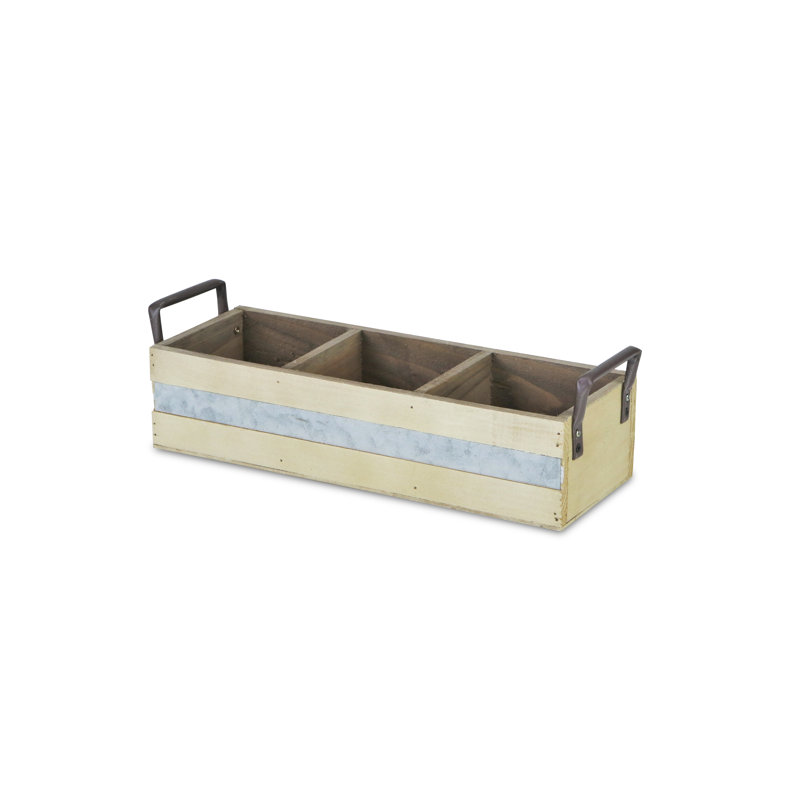 August Grove® Solid Wood Decorative Bin, White