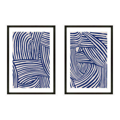 Blue Waves. Set of 2 by Marco Marella for Studio M - Framed Wall Art