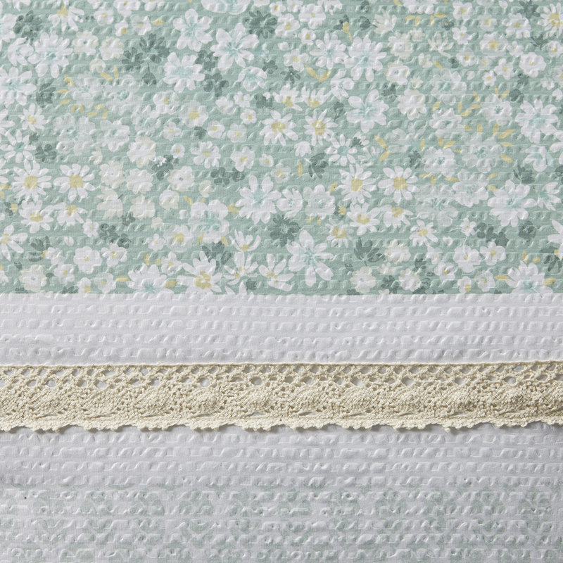 Ensemble d'édredon , Vert, Édredon très grand / très grand californien + 4