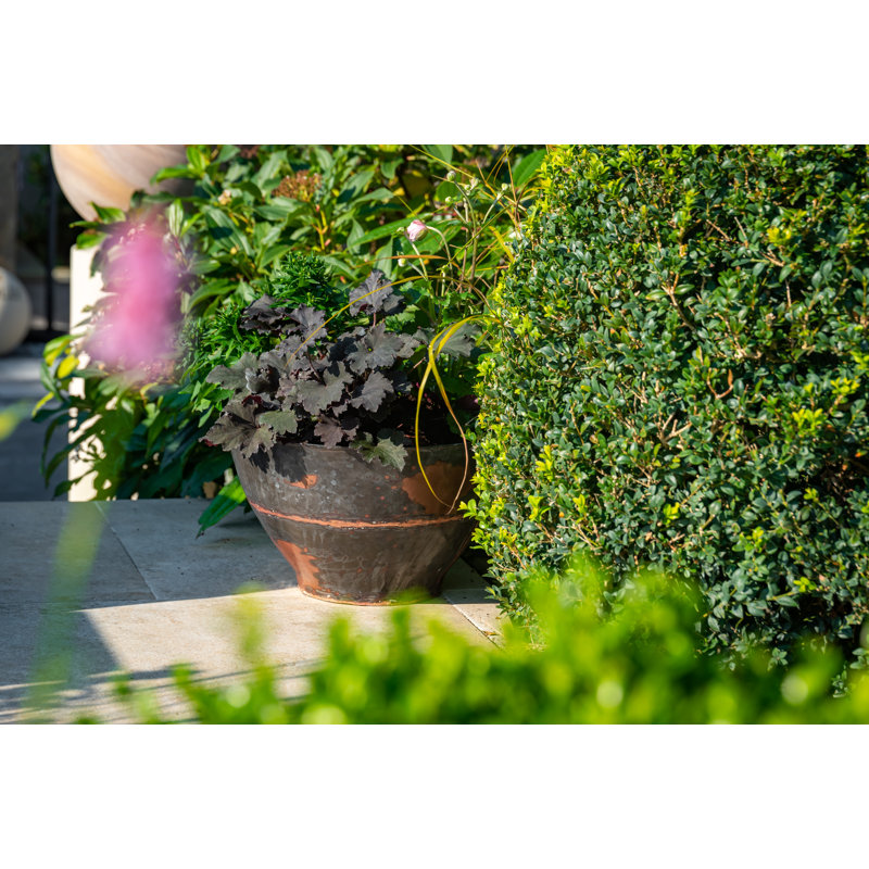 Sandburg Metal Pot Planter, 24cm H x 42cm W x 42cm D
