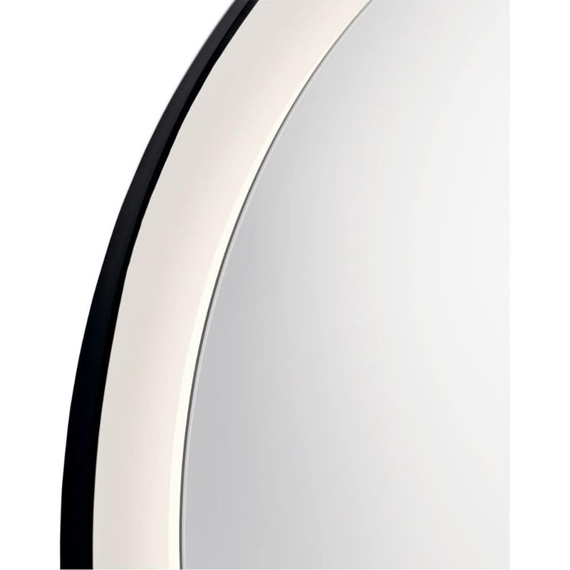 "Miroir à DEL 31,5 pouces Ryame - Finition noir mat moderne"
