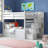 Tena Solid Wood Standard Stairway Bunk Beds Twin over Full with 4 Drawers in the Steps and 2 Under-Bed Drawers, White-2101209410-2041697655