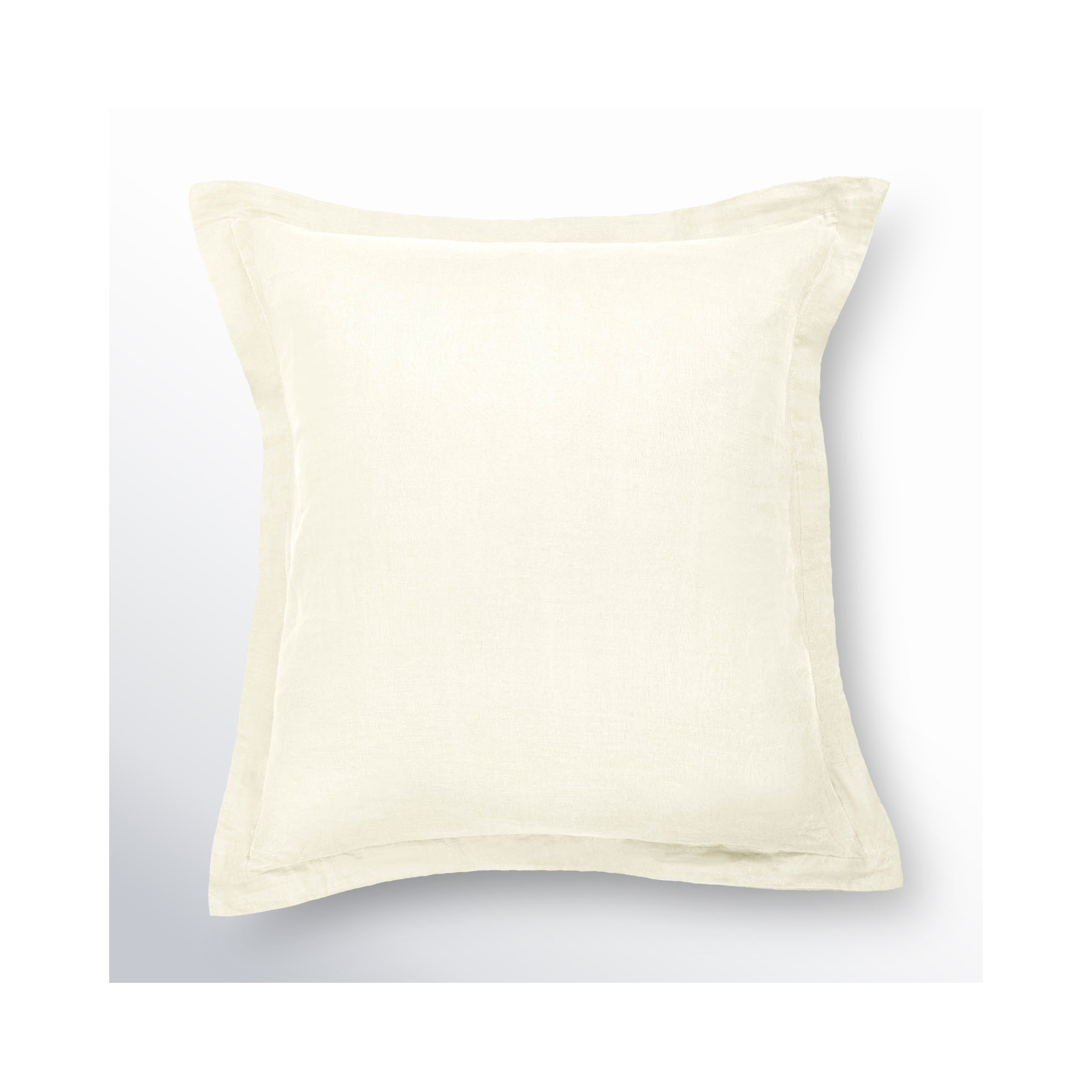 100% French Linen Flanged 26" X 26" Euro Sham, Cream