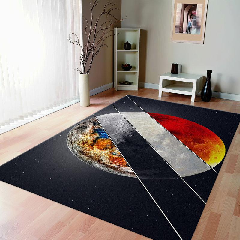 Stylish Non Woven Thin Type Printed Rug with Modern Geometric Design Ideal for Enhancing Any Living Space or Office Decor