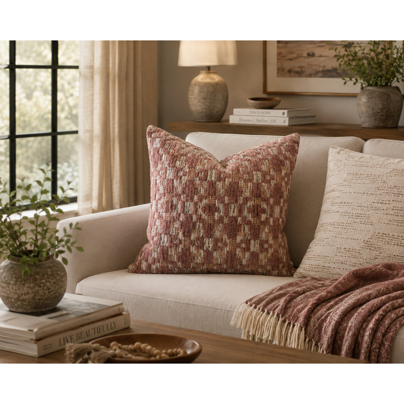 Rhombus Rose 24x24 Pillow, 24x24, Rose