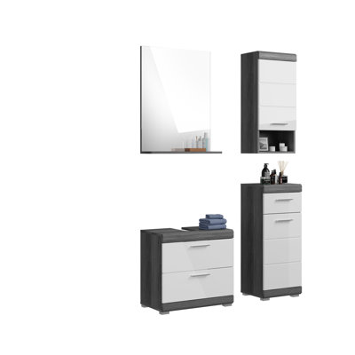 Hanswalter 4 Piece Bathroom Furniture Suite with Mirror