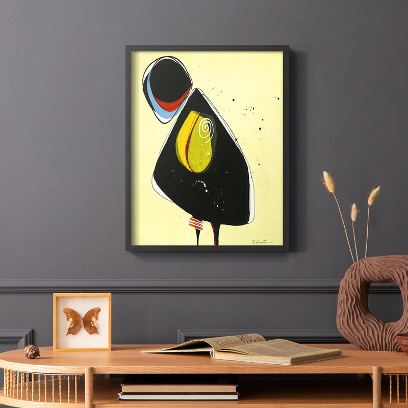 Envie de jouer? «I», reproduction encadrée - bois massif, Cadre simple noir, H 14 po x l 11 po