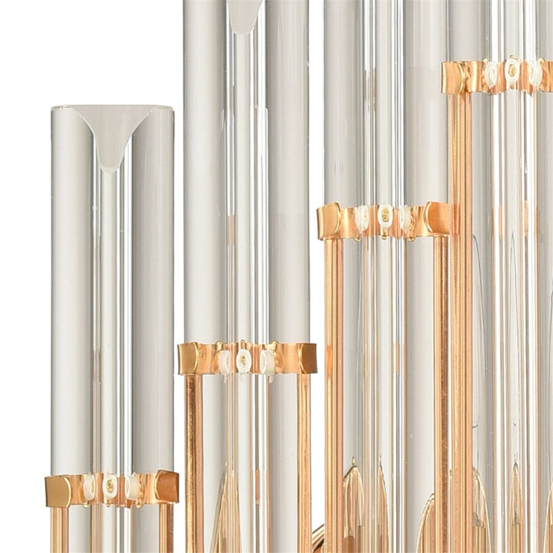 Derica Flush Mounted Sconce, Brass, White