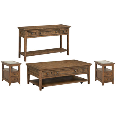 Fontenot Rectangular Cocktail Table With 2 Chairside End Table And Sofa Table