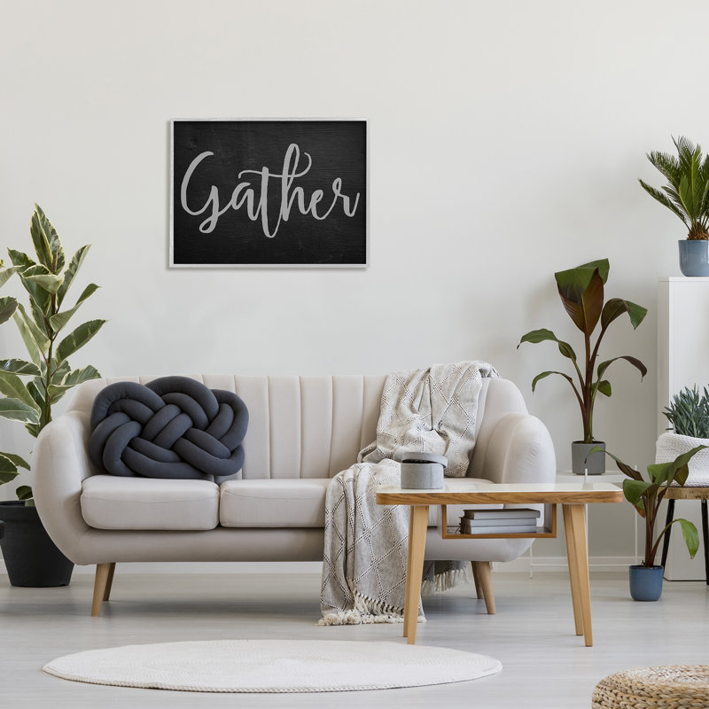 Rassembler la typographie en noir et gris, H 24 po x l 30 po, Cadre gris